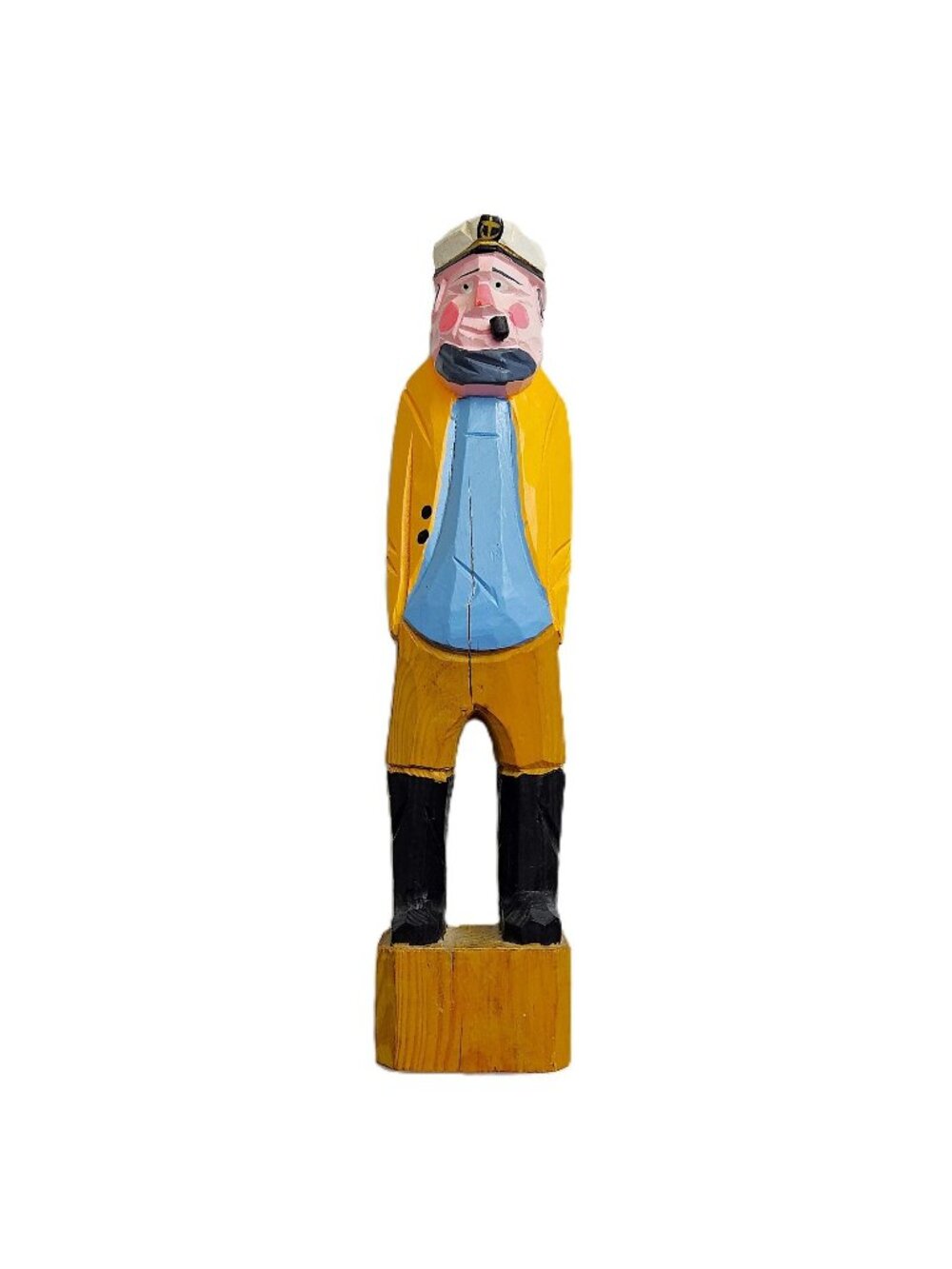 Vintage Hand-Carved Sailor Figurine by Nanco – 12" Nautical Maritime Decor